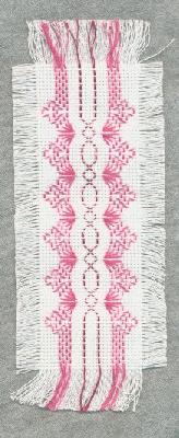Huck bookmark, my own design
<p>I designed this bookmark with the help of a book on monk's cloth.&nbsp; I combined two completely different ideas to come up with something I thought worked well together.</p>
Keywords: cross stitch