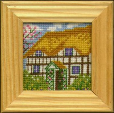 Cottage
<p>This cover kit did include the frame seen here.&nbsp; It was stitched on congress cloth.&nbsp; I don't remember the count for sure, but I believe it was 22 count?</p>
Keywords: cross stitch