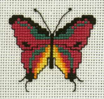 Butterfly
<p>This was one of three butterflies in a kit.&nbsp; The pieces were supposed to be placed on a ribbon, which I no longer have.</p>
Keywords: cross stitch