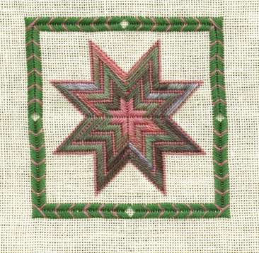 Embroidered Quilt Star
<p>Okay, this is officially <strong>not</strong> considered counted cross stitch (I may start an album for other types of embroidery, but not sure about that yet, as I don't have a lot of pieces for it).&nbsp; This was a quilt star pattern embroidered on evenweave.&nbsp; I bought this kit somewhere and no longer recall where.&nbsp; I do know it was purchased from an 