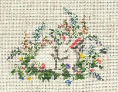 Rabbit & Flowers
<p>This was another kit.</p>
Keywords: cross stitch