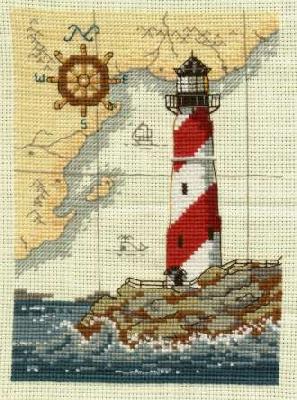 Lighthouse & Map of Antiquity
<p>This was a kit.&nbsp; I liked everything about it, though these aren't usually my colors: the lighthouse, the water, the map in the background.</p>
Keywords: cross stitch