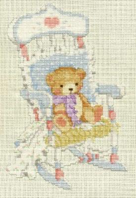 Teddy Bear in Chair
<p>This was supposed to be stitched for an infant's room, but I liked the colors and adore bears, so I made it for myself!</p>
Keywords: teddy bear
