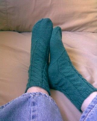 Green socks- v2
<p>A view of the top and the side of the sock.</p>
Keywords: knit