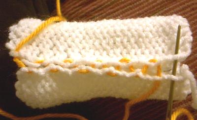 Inside seaming
woven every other stitch in the long stitches and skipping the knot stitches
