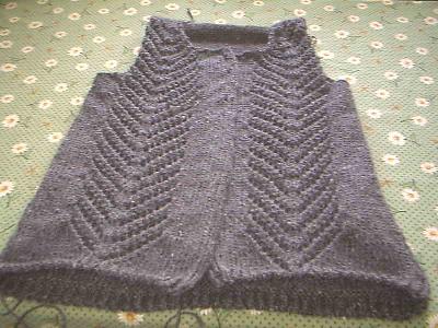 Picture of the whole front
<p>This hasn't been washed or blocked yet and it's a size 32/34.&nbsp; It remains to be seen how it comes out in the wash.</p>
