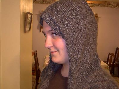 The hood of the hoodie
<p>My niece modeling the hoodie</p>
