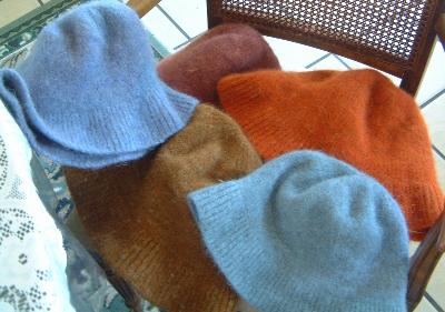Failed hats
<p>If I had the skill, I'd turn them all into purses!</p>
