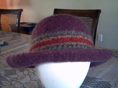 Experiment hats
Brown, red, green and gold in 
