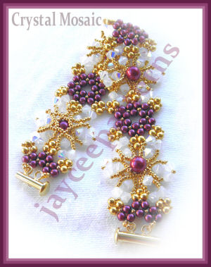 Crystal mosaic
<p>Triangle weave and netting stitch</p>
Keywords: triangle weave bracelet