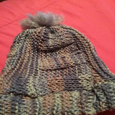 Hat for friend
<p>10.5 needles Brim and rest of hat are separate pieces. Brim ?x70, folded over the rest is 35ishx70&nbsp;</p>
