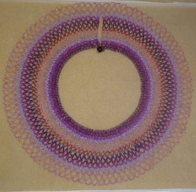 Saraguro collar
<p>Made with 11/0 seed beads of various purples and pinks.</p>
Keywords: seed beads