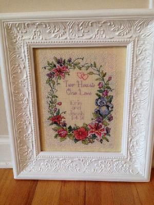 Erin and Jacob's Wedding
<p>Made in 2013 for my friend Erin and her new husband. The lettering was supposed to be blue but the purple matched their wedding colors.&nbsp;</p>
Keywords: cross stitch
