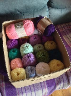Some of my Stash
<p>Went to a yarn fest a couple of weeks ago. $48 worth of yarn for $27. I was pretty darn happy with that. :)</p>

