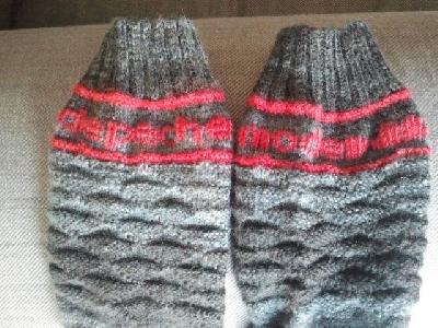 Crazy 4 depeche mode
<p>A friend of mine and I share the same obsession: depeche mode! :) So I made her socks for her birthday. I sat a few days to create the perfect lettering and stitched it onto the socks after the knitting was done.</p>

