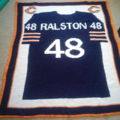 Framed Bears Jersey
<p>this was made for my son. &nbsp;He wanted a jersey. &nbsp;I found a picture of Payton's jersey and tweaked it to my son's name and number. &nbsp;this is the second graphghan i have made. &nbsp;</p>
