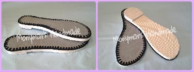 Assembled soles set with low heel
