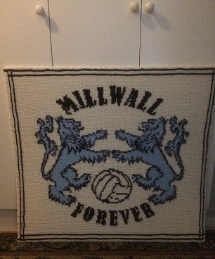 Millwall forever
<p>This is a X-mas gift for my stepfather. His favorite soccer team. Done with Tunisian simplestich and I have glued it onto a playwood board.</p>
Keywords: #millwall #tunisian